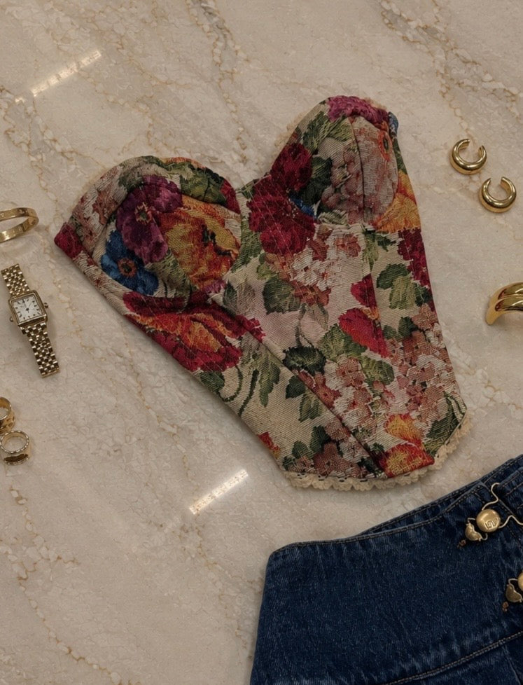 Corsetto vintage floreale