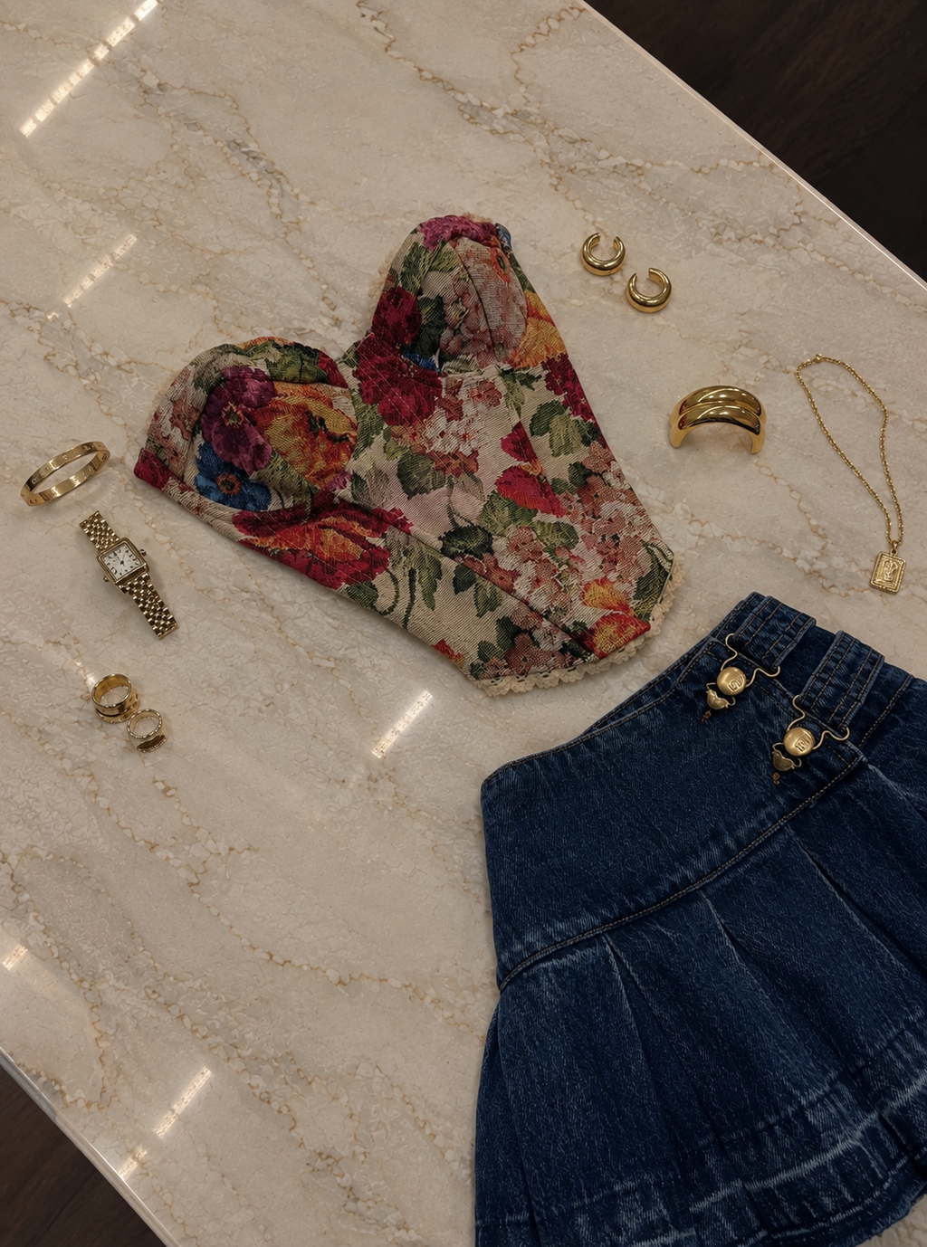 Corsetto vintage floreale