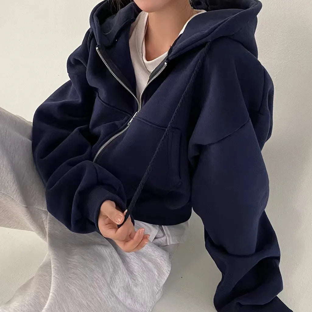 Skyline Zip Cropped Hoodie