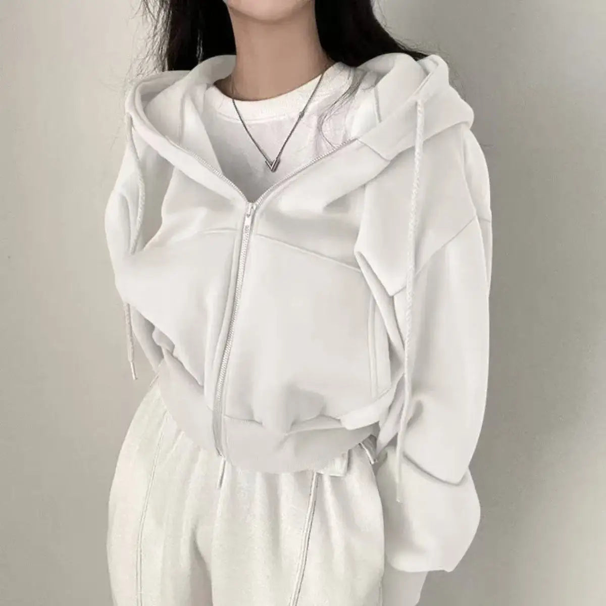 Skyline Zip Cropped Hoodie