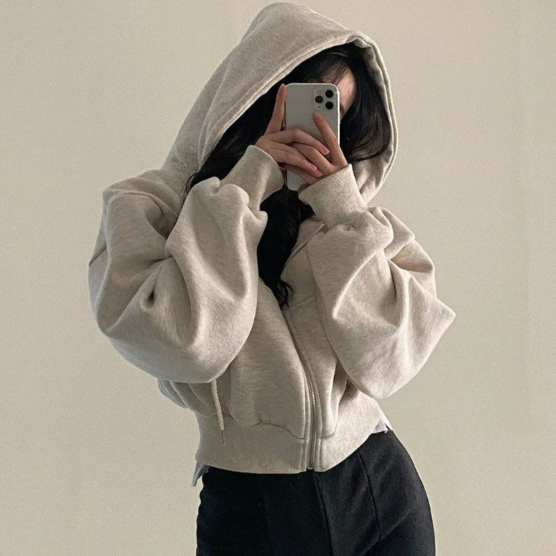 Skyline Zip Cropped Hoodie