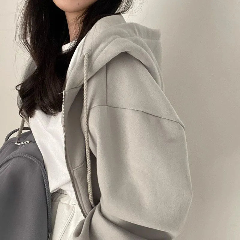 Skyline Zip Cropped Hoodie