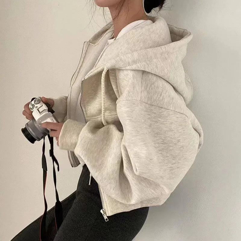 Skyline Zip Cropped Hoodie